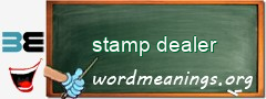 WordMeaning blackboard for stamp dealer